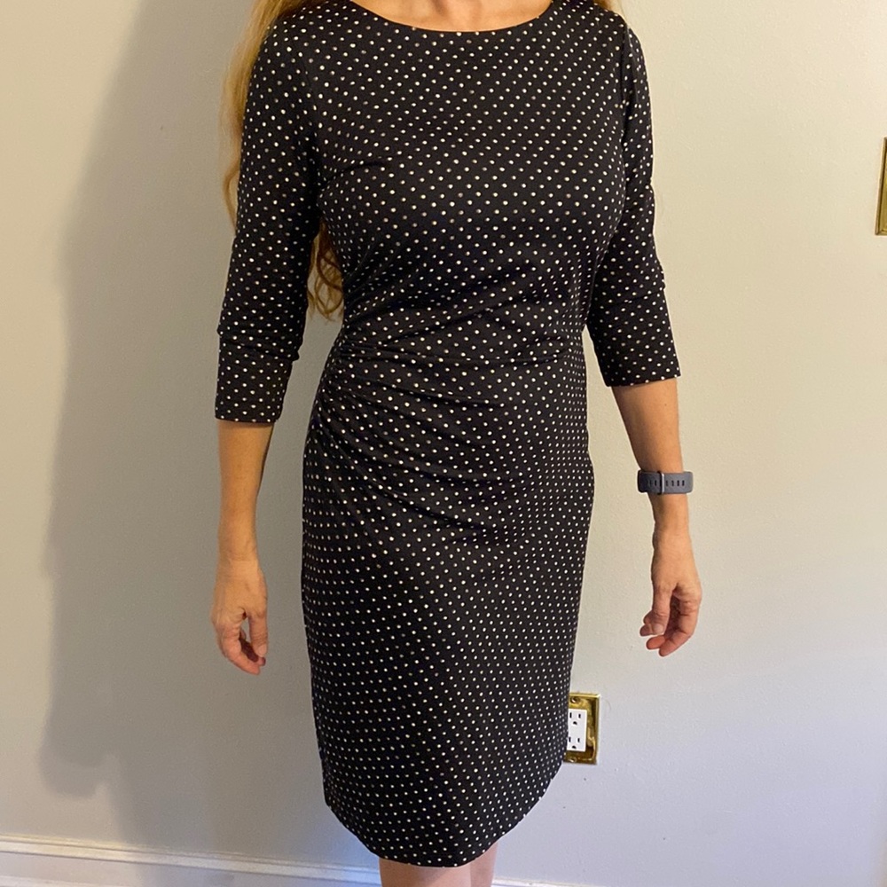 J. McLaughlin For Dillard long sleeve navy spotted dress